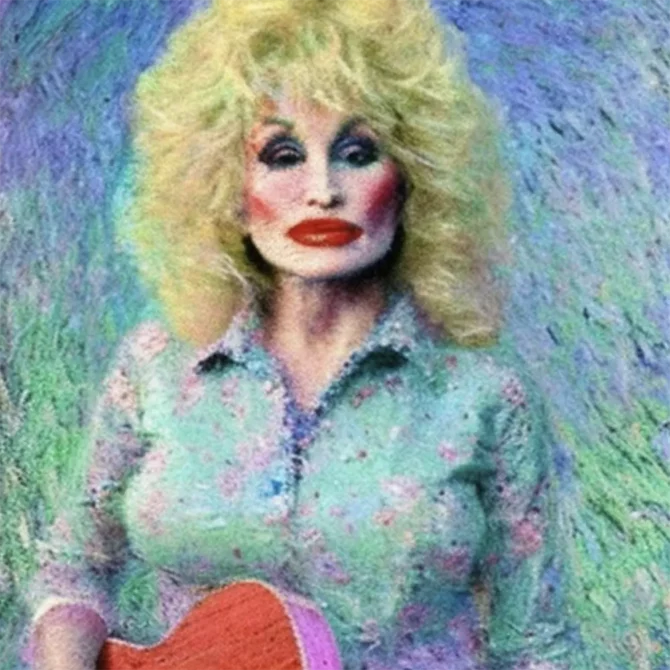 Dolly Parton In The Style Of Claude Monet 8 Artists Meet Artists